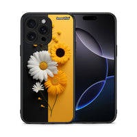 Thumbnail for Θήκη iPhone 16 Pro Max Yellow Daisies από τη Smartfits με σχέδιο στο πίσω μέρος και μαύρο περίβλημα | iPhone 16 Pro Max Yellow Daisies case with colorful back and black bezels