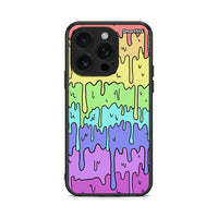 Thumbnail for iPhone 16 Pro Melting Rainbow θήκη από τη Smartfits με σχέδιο στο πίσω μέρος και μαύρο περίβλημα | Smartphone case with colorful back and black bezels by Smartfits