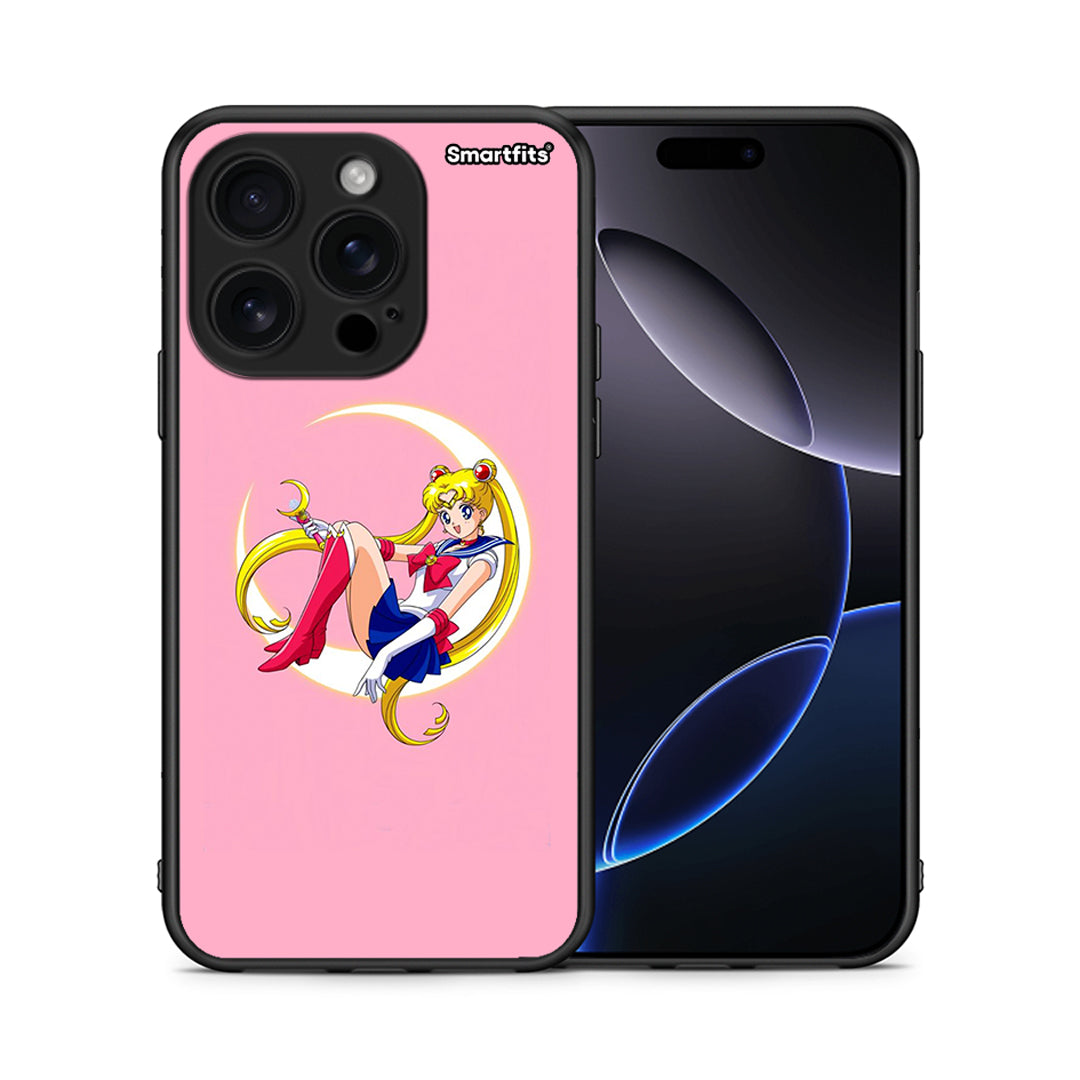 Θήκη iPhone 16 Pro Moon Girl από τη Smartfits με σχέδιο στο πίσω μέρος και μαύρο περίβλημα | iPhone 16 Pro Moon Girl case with colorful back and black bezels
