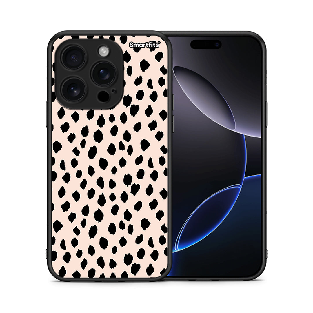 Θήκη iPhone 16 Pro New Polka Dots από τη Smartfits με σχέδιο στο πίσω μέρος και μαύρο περίβλημα | iPhone 16 Pro New Polka Dots case with colorful back and black bezels