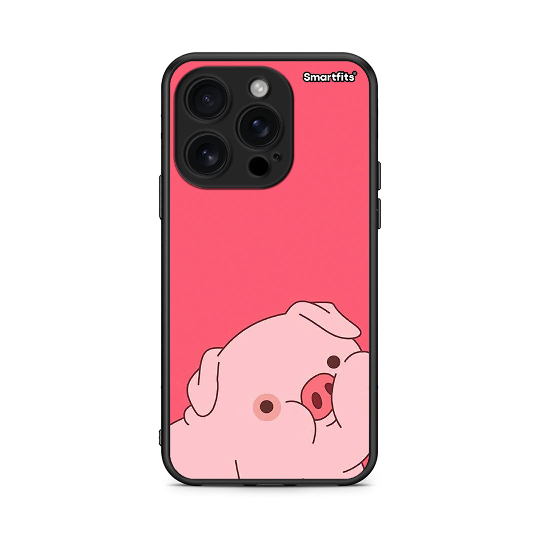 iPhone 16 Pro Pig Love 1 Θήκη Αγίου Βαλεντίνου από τη Smartfits με σχέδιο στο πίσω μέρος και μαύρο περίβλημα | Smartphone case with colorful back and black bezels by Smartfits