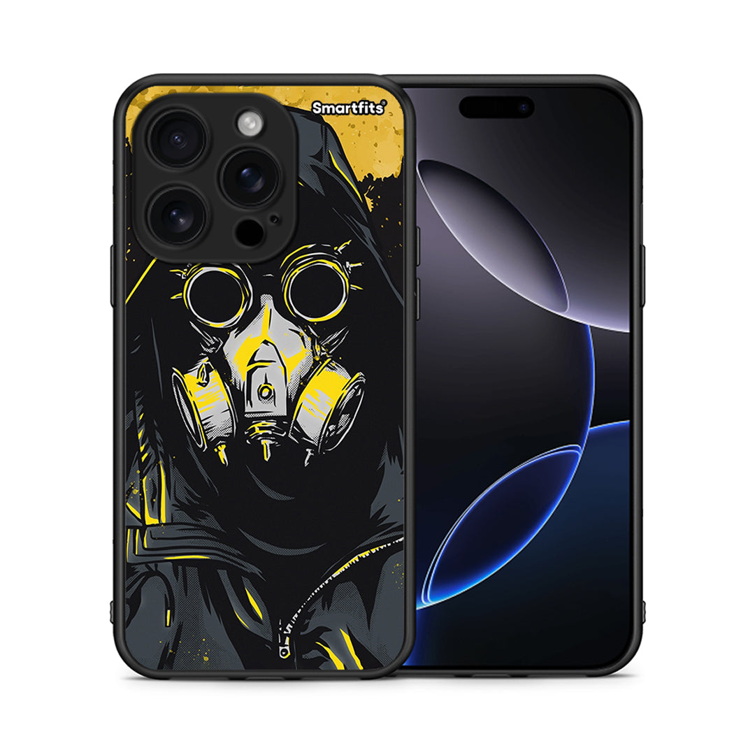 Θήκη iPhone 16 Pro Mask PopArt από τη Smartfits με σχέδιο στο πίσω μέρος και μαύρο περίβλημα | iPhone 16 Pro Mask PopArt case with colorful back and black bezels