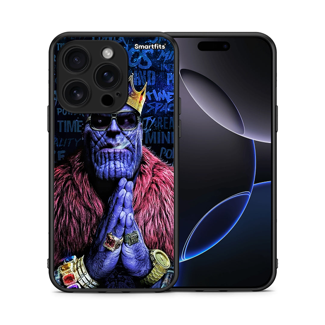 Θήκη iPhone 16 Pro Thanos PopArt από τη Smartfits με σχέδιο στο πίσω μέρος και μαύρο περίβλημα | iPhone 16 Pro Thanos PopArt case with colorful back and black bezels