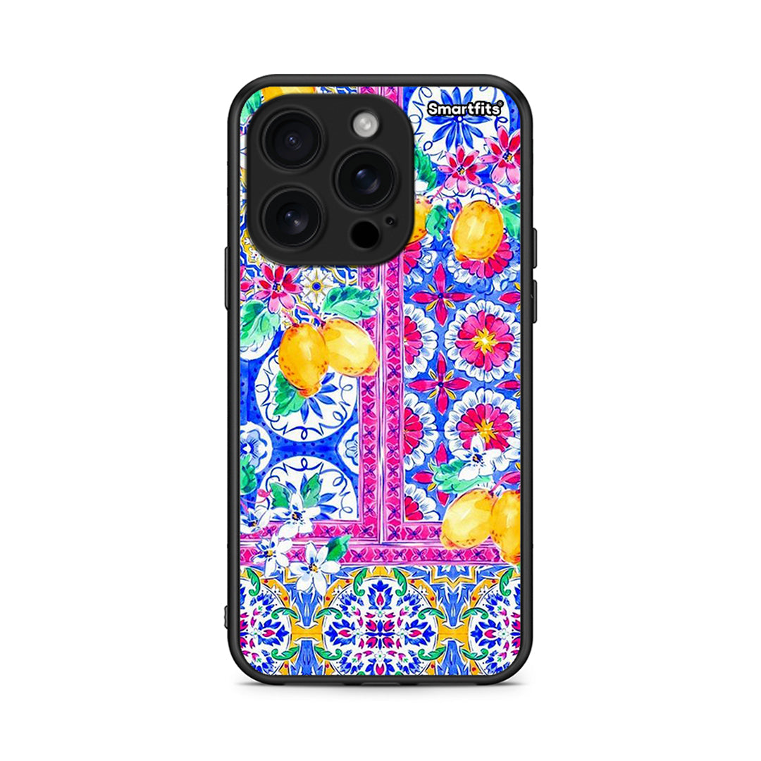 iPhone 16 Pro Retro Spring θήκη από τη Smartfits με σχέδιο στο πίσω μέρος και μαύρο περίβλημα | Smartphone case with colorful back and black bezels by Smartfits