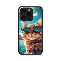 Thumbnail for iPhone 16 Pro Summer Cat θήκη από τη Smartfits με σχέδιο στο πίσω μέρος και μαύρο περίβλημα | Smartphone case with colorful back and black bezels by Smartfits