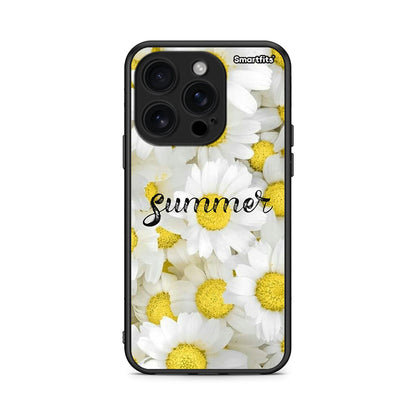 iPhone 16 Pro Summer Daisies Θήκη από τη Smartfits με σχέδιο στο πίσω μέρος και μαύρο περίβλημα | Smartphone case with colorful back and black bezels by Smartfits