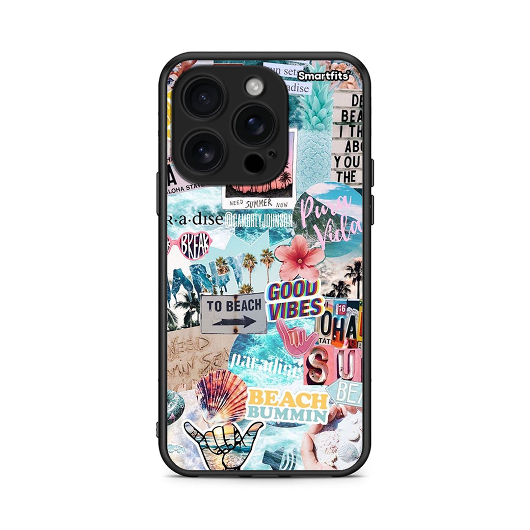 iPhone 16 Pro Summer Vibes Θήκη από τη Smartfits με σχέδιο στο πίσω μέρος και μαύρο περίβλημα | Smartphone case with colorful back and black bezels by Smartfits