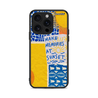 iPhone 16 Pro Sunset Memories Θήκη από τη Smartfits με σχέδιο στο πίσω μέρος και μαύρο περίβλημα | Smartphone case with colorful back and black bezels by Smartfits