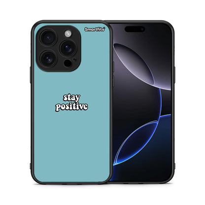Θήκη iPhone 16 Pro Positive Text από τη Smartfits με σχέδιο στο πίσω μέρος και μαύρο περίβλημα | iPhone 16 Pro Positive Text case with colorful back and black bezels