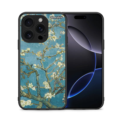 Θήκη iPhone 16 Pro White Blossoms από τη Smartfits με σχέδιο στο πίσω μέρος και μαύρο περίβλημα | iPhone 16 Pro White Blossoms case with colorful back and black bezels