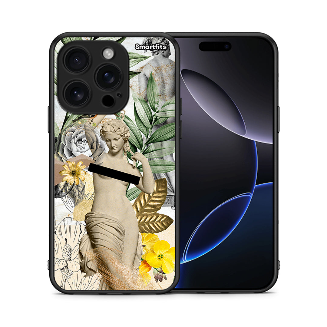 Θήκη iPhone 16 Pro Woman Statue από τη Smartfits με σχέδιο στο πίσω μέρος και μαύρο περίβλημα | iPhone 16 Pro Woman Statue case with colorful back and black bezels