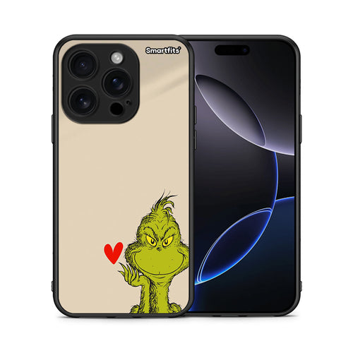 Θήκη iPhone 16 Pro Xmas Grinch από τη Smartfits με σχέδιο στο πίσω μέρος και μαύρο περίβλημα | iPhone 16 Pro Xmas Grinch case with colorful back and black bezels