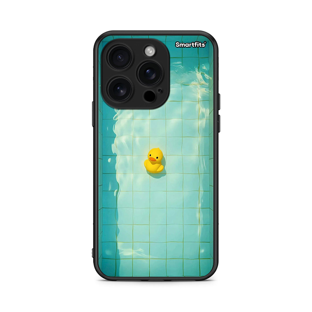 iPhone 16 Pro Yellow Duck θήκη από τη Smartfits με σχέδιο στο πίσω μέρος και μαύρο περίβλημα | Smartphone case with colorful back and black bezels by Smartfits