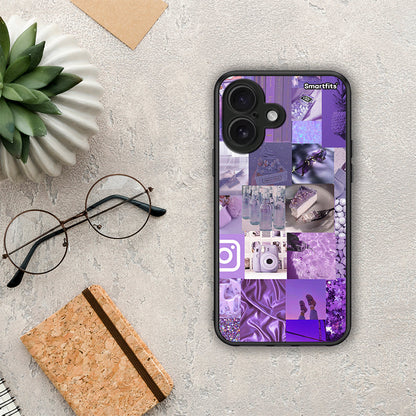 Purple Aesthetic Collage - iPhone 16 θήκη