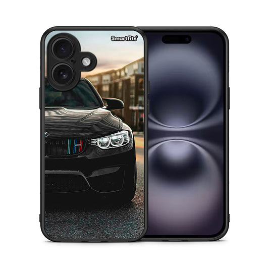 Θήκη iPhone 16 M3 Racing από τη Smartfits με σχέδιο στο πίσω μέρος και μαύρο περίβλημα | iPhone 16 M3 Racing case with colorful back and black bezels