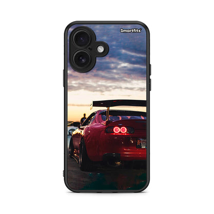 iPhone 16 Racing Supra θήκη από τη Smartfits με σχέδιο στο πίσω μέρος και μαύρο περίβλημα | Smartphone case with colorful back and black bezels by Smartfits