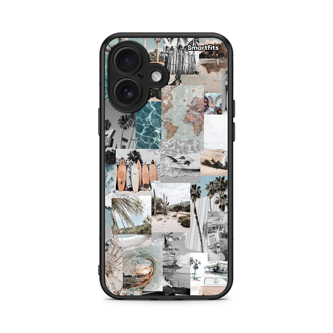 iPhone 16 Retro Beach Life Θήκη από τη Smartfits με σχέδιο στο πίσω μέρος και μαύρο περίβλημα | Smartphone case with colorful back and black bezels by Smartfits