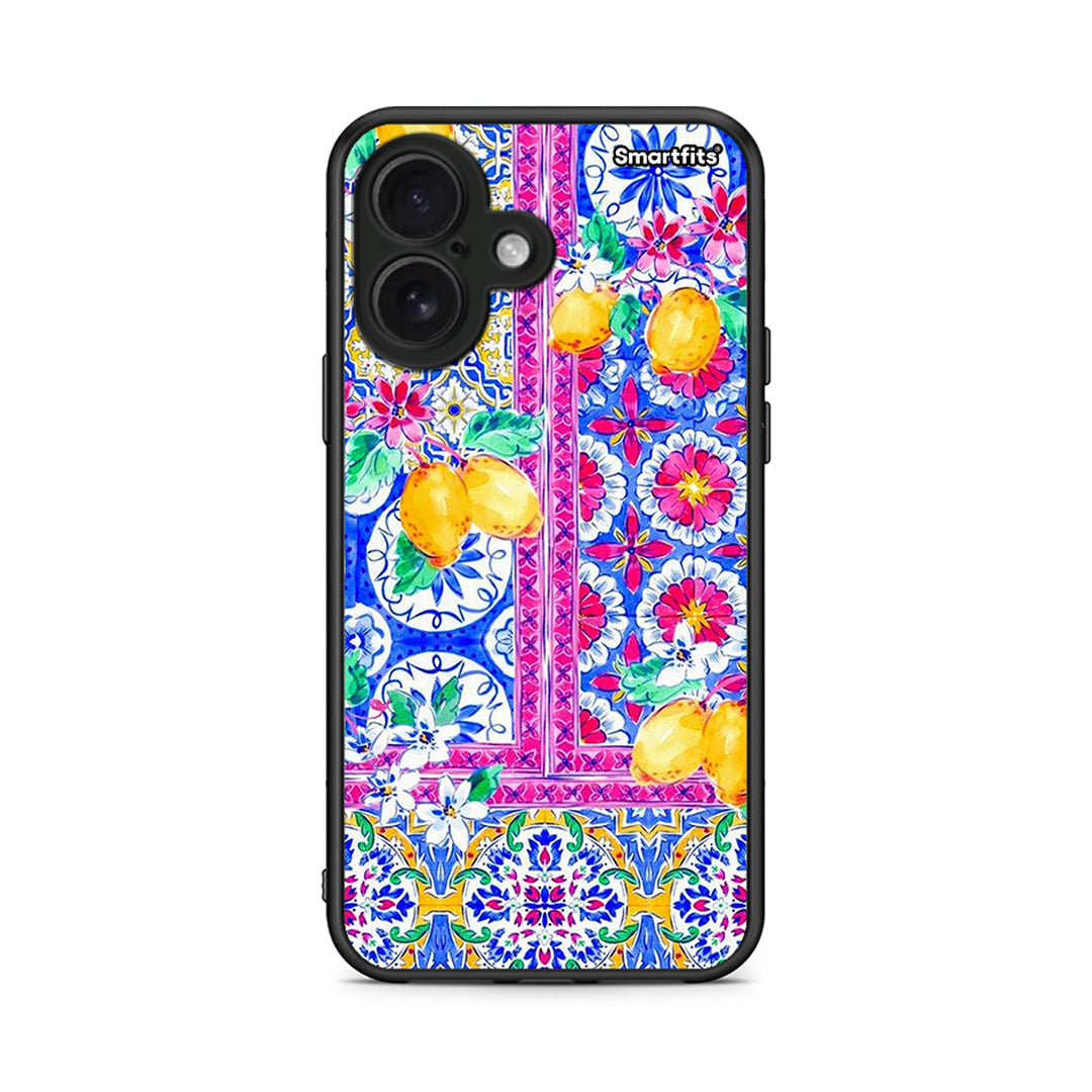 iPhone 16 Retro Spring θήκη από τη Smartfits με σχέδιο στο πίσω μέρος και μαύρο περίβλημα | Smartphone case with colorful back and black bezels by Smartfits
