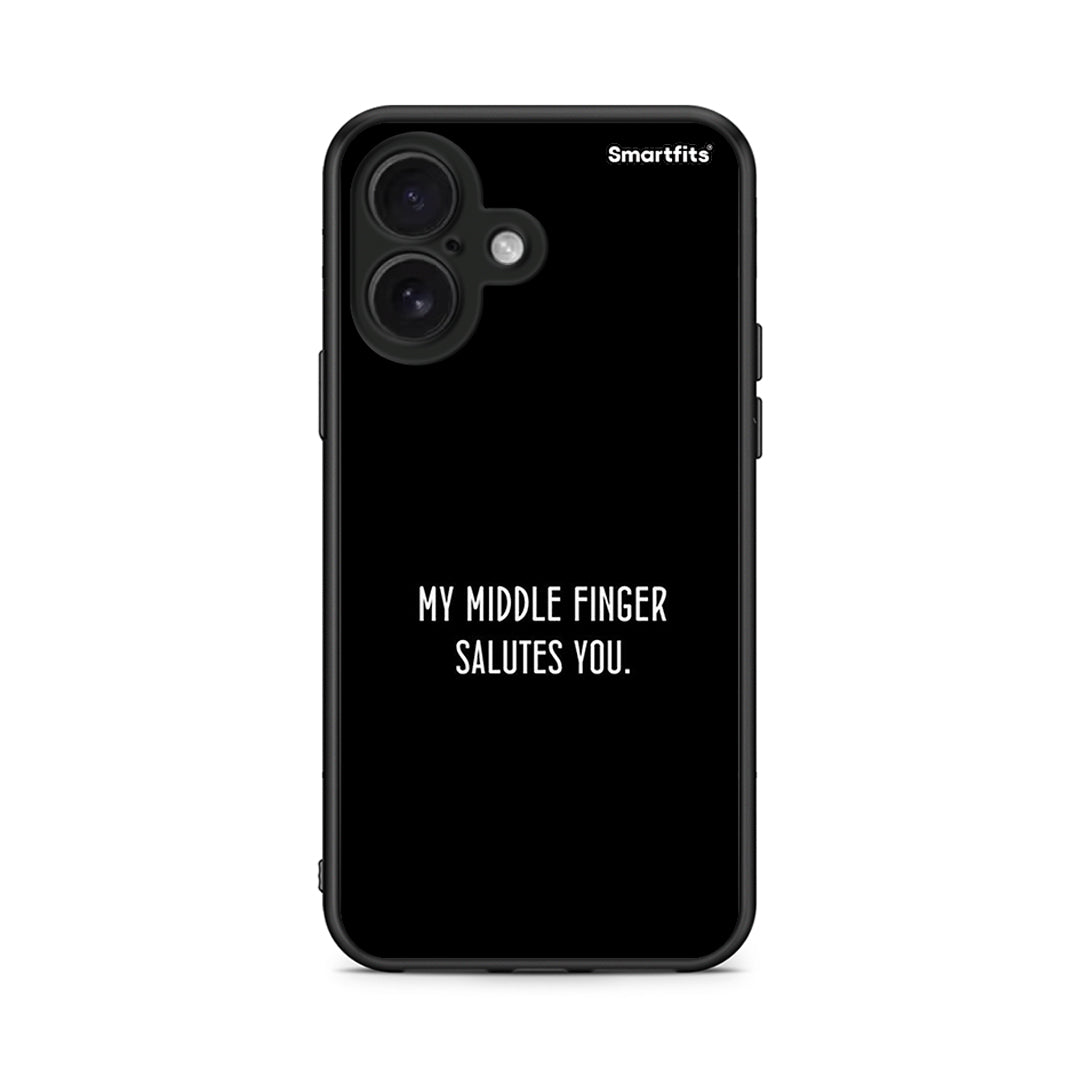 iPhone 16 Salute θήκη από τη Smartfits με σχέδιο στο πίσω μέρος και μαύρο περίβλημα | Smartphone case with colorful back and black bezels by Smartfits
