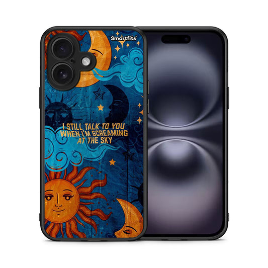 Θήκη iPhone 16 Screaming Sky από τη Smartfits με σχέδιο στο πίσω μέρος και μαύρο περίβλημα | iPhone 16 Screaming Sky case with colorful back and black bezels