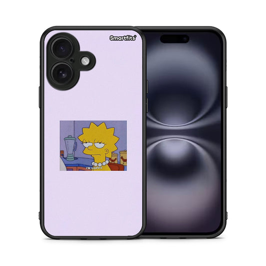 Θήκη iPhone 16 So Happy από τη Smartfits με σχέδιο στο πίσω μέρος και μαύρο περίβλημα | iPhone 16 So Happy case with colorful back and black bezels