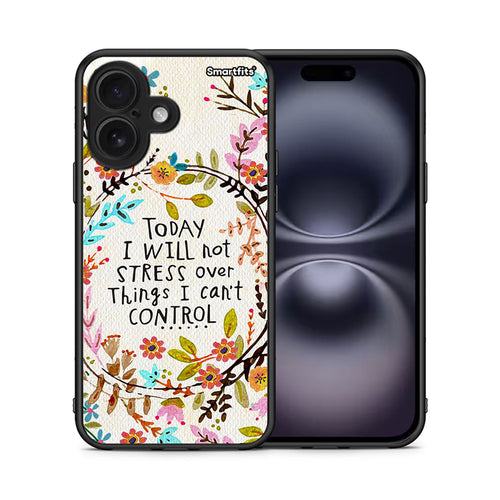 Θήκη iPhone 16 Stress Over από τη Smartfits με σχέδιο στο πίσω μέρος και μαύρο περίβλημα | iPhone 16 Stress Over case with colorful back and black bezels