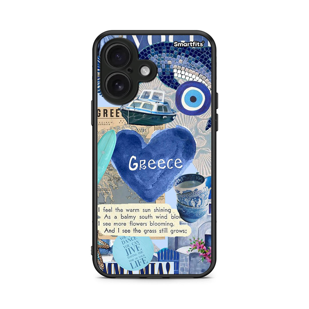 iPhone 16 Summer In Greece Θήκη από τη Smartfits με σχέδιο στο πίσω μέρος και μαύρο περίβλημα | Smartphone case with colorful back and black bezels by Smartfits