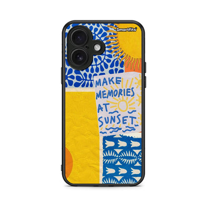 iPhone 16 Sunset Memories Θήκη από τη Smartfits με σχέδιο στο πίσω μέρος και μαύρο περίβλημα | Smartphone case with colorful back and black bezels by Smartfits