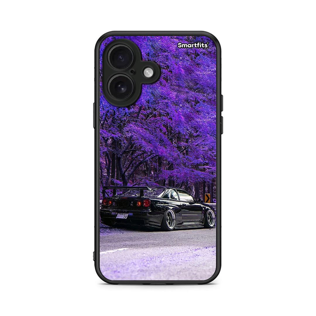 iPhone 16 Super Car Θήκη Αγίου Βαλεντίνου από τη Smartfits με σχέδιο στο πίσω μέρος και μαύρο περίβλημα | Smartphone case with colorful back and black bezels by Smartfits