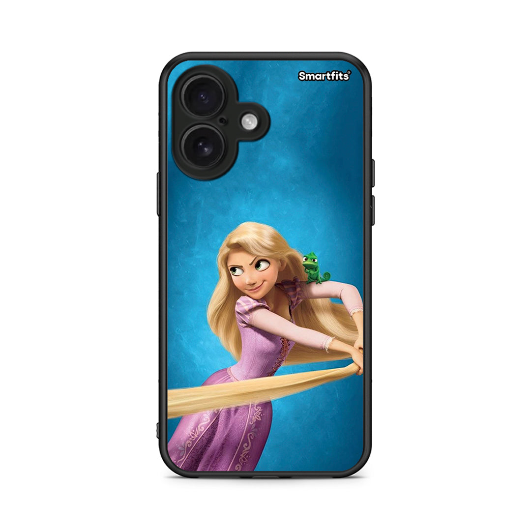 iPhone 16 Tangled 2 Θήκη Αγίου Βαλεντίνου από τη Smartfits με σχέδιο στο πίσω μέρος και μαύρο περίβλημα | Smartphone case with colorful back and black bezels by Smartfits