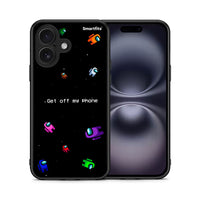 Thumbnail for Θήκη iPhone 16 AFK Text από τη Smartfits με σχέδιο στο πίσω μέρος και μαύρο περίβλημα | iPhone 16 AFK Text case with colorful back and black bezels