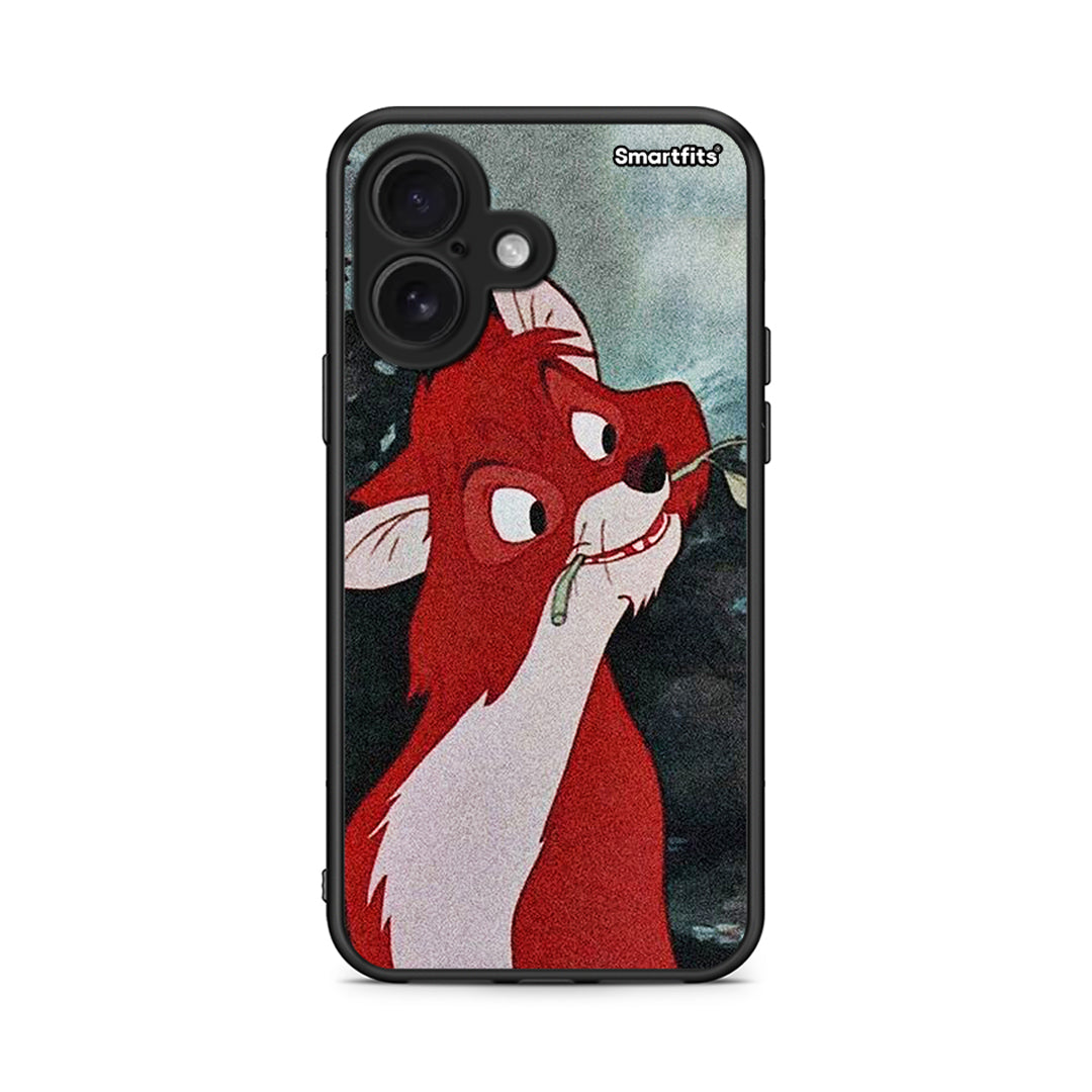 iPhone 16 Tod And Vixey Love 1 θήκη από τη Smartfits με σχέδιο στο πίσω μέρος και μαύρο περίβλημα | Smartphone case with colorful back and black bezels by Smartfits