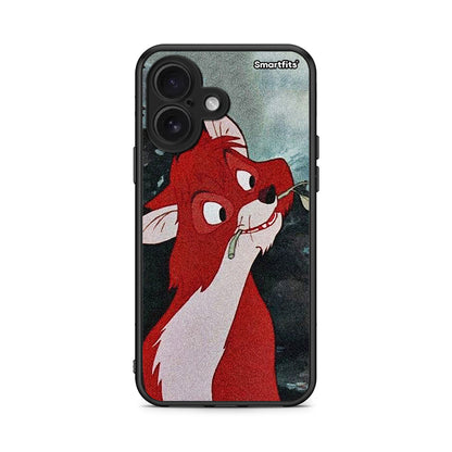 iPhone 16 Tod And Vixey Love 1 θήκη από τη Smartfits με σχέδιο στο πίσω μέρος και μαύρο περίβλημα | Smartphone case with colorful back and black bezels by Smartfits