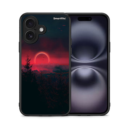 Θήκη iPhone 16 Sunset Tropic από τη Smartfits με σχέδιο στο πίσω μέρος και μαύρο περίβλημα | iPhone 16 Sunset Tropic case with colorful back and black bezels