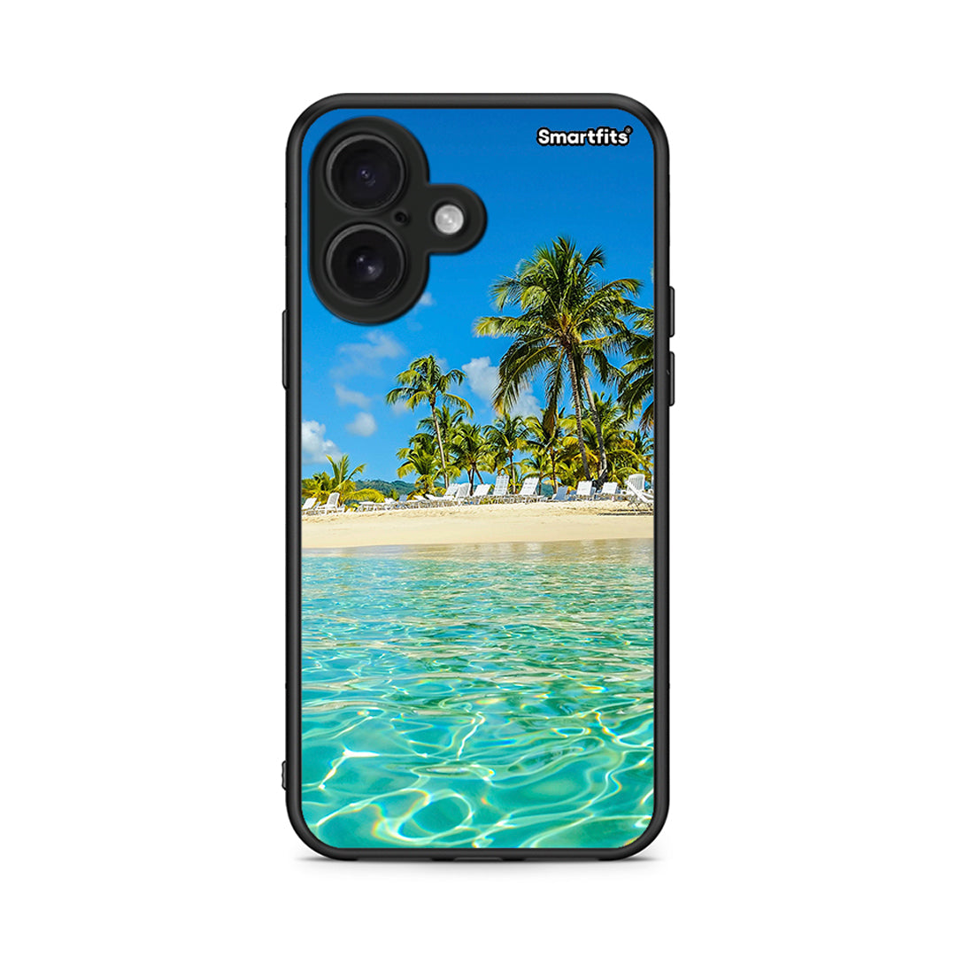 iPhone 16 Tropical Vibes Θήκη από τη Smartfits με σχέδιο στο πίσω μέρος και μαύρο περίβλημα | Smartphone case with colorful back and black bezels by Smartfits