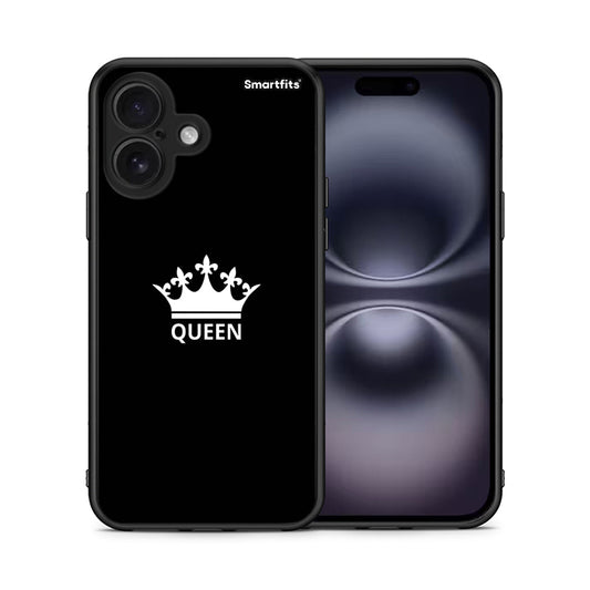 Θήκη iPhone 16 Queen Valentine από τη Smartfits με σχέδιο στο πίσω μέρος και μαύρο περίβλημα | iPhone 16 Queen Valentine case with colorful back and black bezels