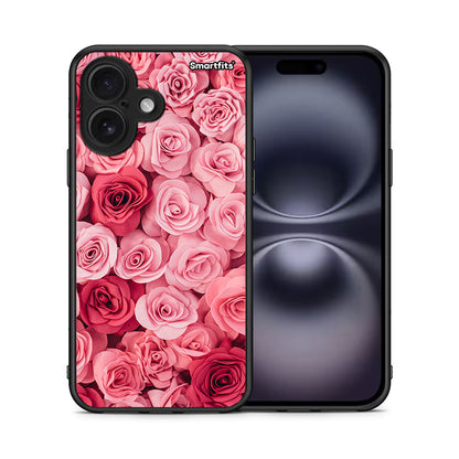 Θήκη iPhone 16 RoseGarden Valentine από τη Smartfits με σχέδιο στο πίσω μέρος και μαύρο περίβλημα | iPhone 16 RoseGarden Valentine case with colorful back and black bezels