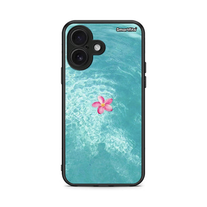 iPhone 16 Water Flower Θήκη από τη Smartfits με σχέδιο στο πίσω μέρος και μαύρο περίβλημα | Smartphone case with colorful back and black bezels by Smartfits