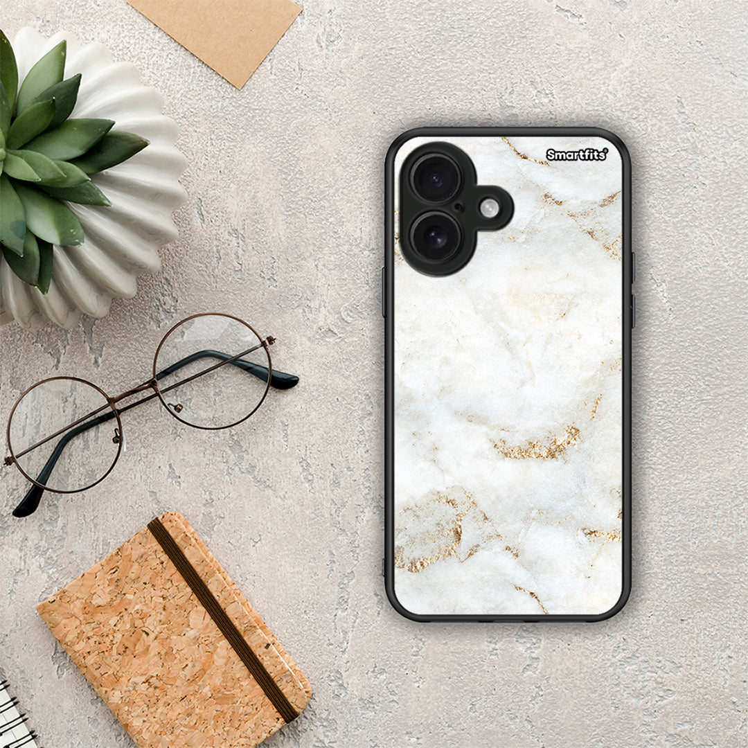 White Gold Marble - iPhone 16 θήκη