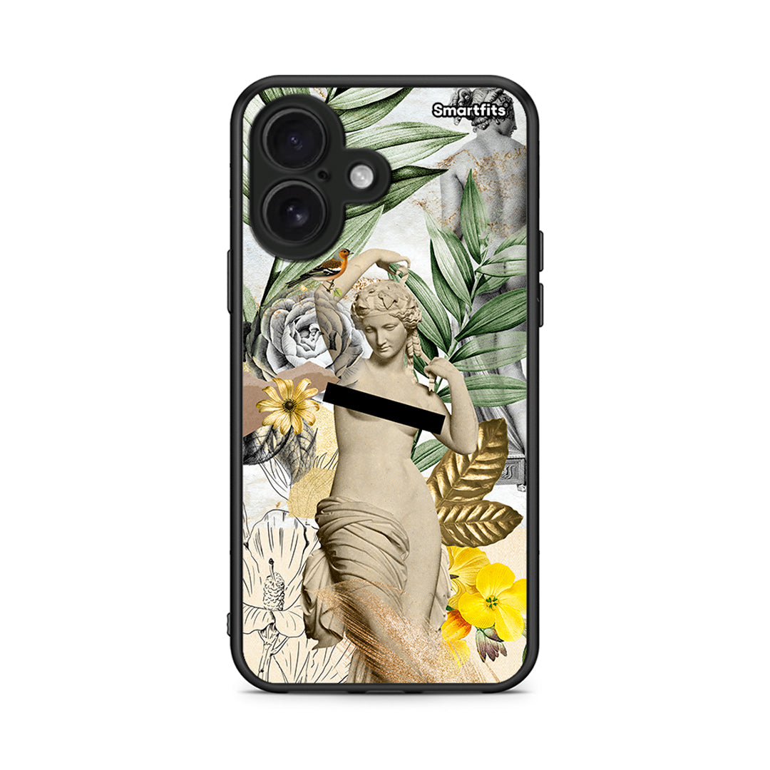 iPhone 16 Woman Statue θήκη από τη Smartfits με σχέδιο στο πίσω μέρος και μαύρο περίβλημα | Smartphone case with colorful back and black bezels by Smartfits
