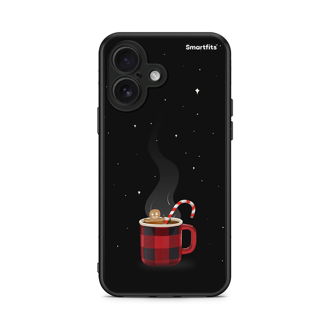 iPhone 16 Xmas Bathing θήκη από τη Smartfits με σχέδιο στο πίσω μέρος και μαύρο περίβλημα | Smartphone case with colorful back and black bezels by Smartfits