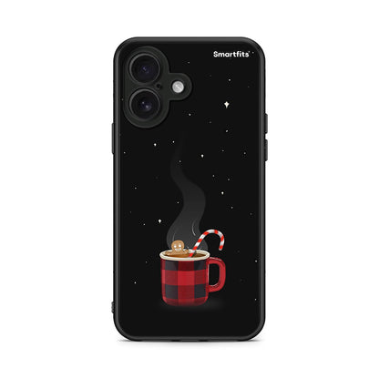 iPhone 16 Xmas Bathing θήκη από τη Smartfits με σχέδιο στο πίσω μέρος και μαύρο περίβλημα | Smartphone case with colorful back and black bezels by Smartfits