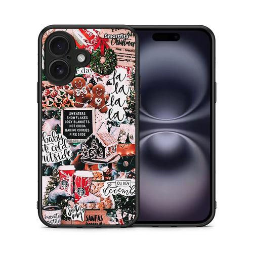 Θήκη iPhone 16 Xmas Habbits από τη Smartfits με σχέδιο στο πίσω μέρος και μαύρο περίβλημα | iPhone 16 Xmas Habbits case with colorful back and black bezels