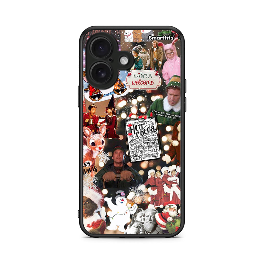 iPhone 16 Xmas Movies θήκη από τη Smartfits με σχέδιο στο πίσω μέρος και μαύρο περίβλημα | Smartphone case with colorful back and black bezels by Smartfits