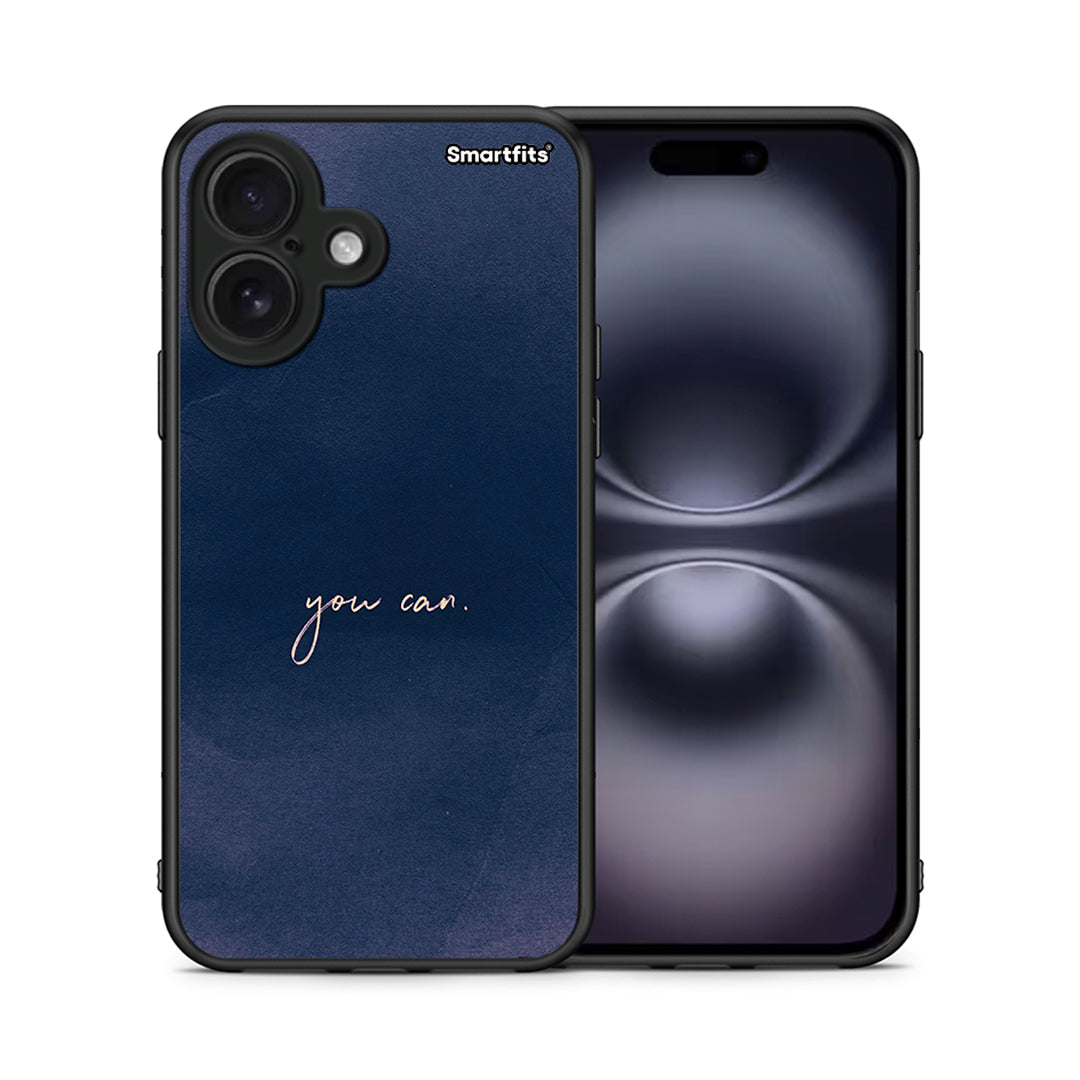 Θήκη iPhone 16 You Can από τη Smartfits με σχέδιο στο πίσω μέρος και μαύρο περίβλημα | iPhone 16 You Can case with colorful back and black bezels