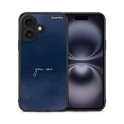 Θήκη iPhone 16 You Can από τη Smartfits με σχέδιο στο πίσω μέρος και μαύρο περίβλημα | iPhone 16 You Can case with colorful back and black bezels