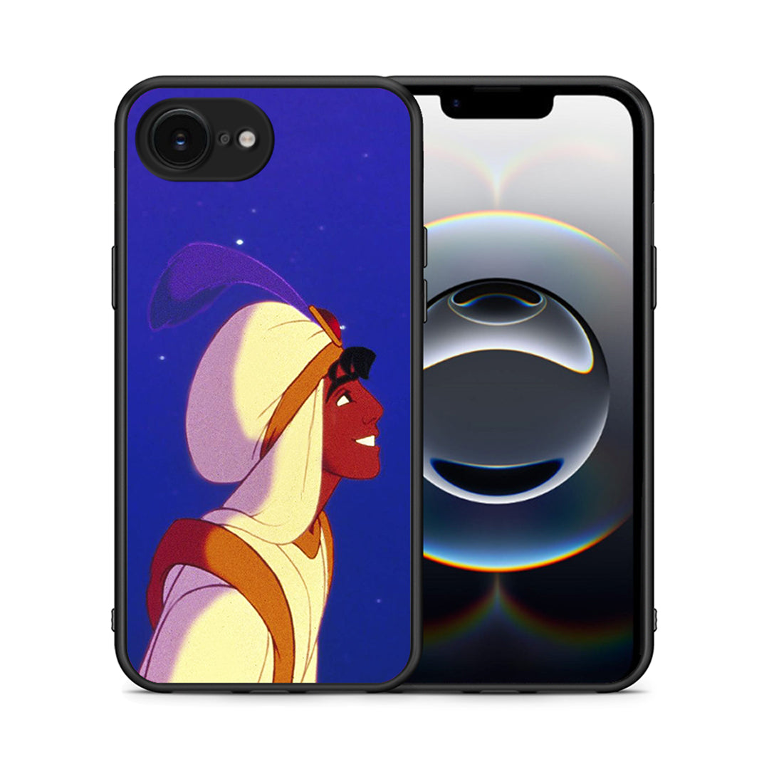 Θήκη iPhone 16e Alladin And Jasmine Love 1 από τη Smartfits με σχέδιο στο πίσω μέρος και μαύρο περίβλημα | iPhone 16e Alladin And Jasmine Love 1 case with colorful back and black bezels