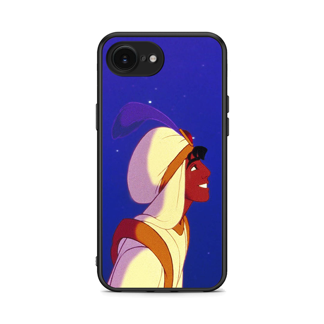 iPhone 16e Alladin And Jasmine Love 1 θήκη από τη Smartfits με σχέδιο στο πίσω μέρος και μαύρο περίβλημα | Smartphone case with colorful back and black bezels by Smartfits
