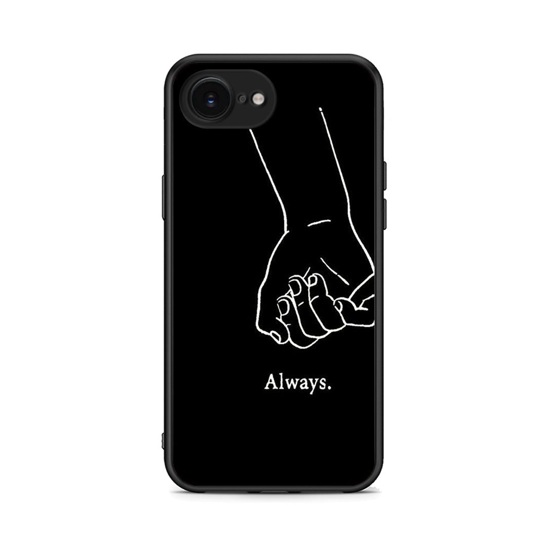 iPhone 16e Always & Forever 1 Θήκη Αγίου Βαλεντίνου από τη Smartfits με σχέδιο στο πίσω μέρος και μαύρο περίβλημα | Smartphone case with colorful back and black bezels by Smartfits