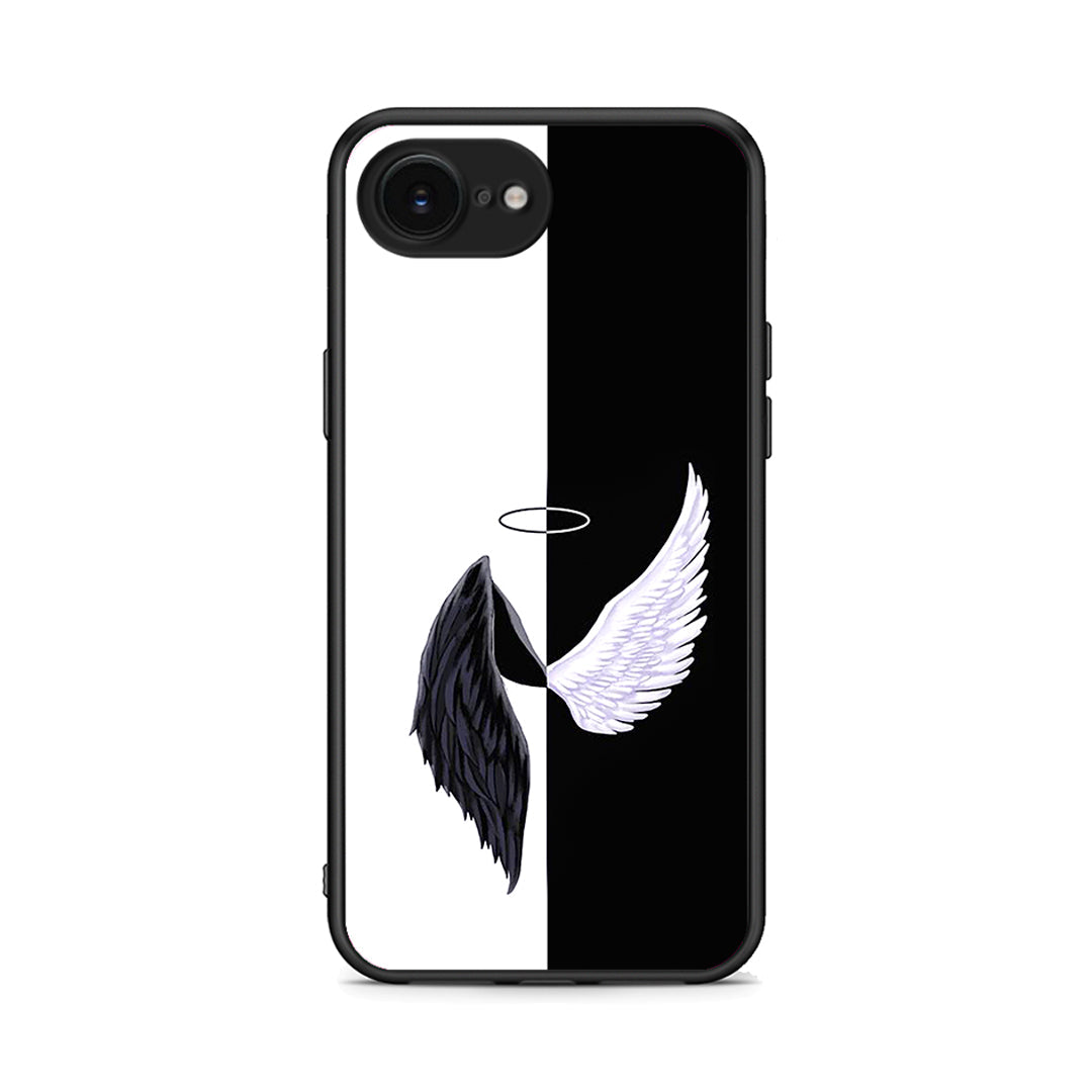 iPhone 16e Angels Demons θήκη από τη Smartfits με σχέδιο στο πίσω μέρος και μαύρο περίβλημα | Smartphone case with colorful back and black bezels by Smartfits